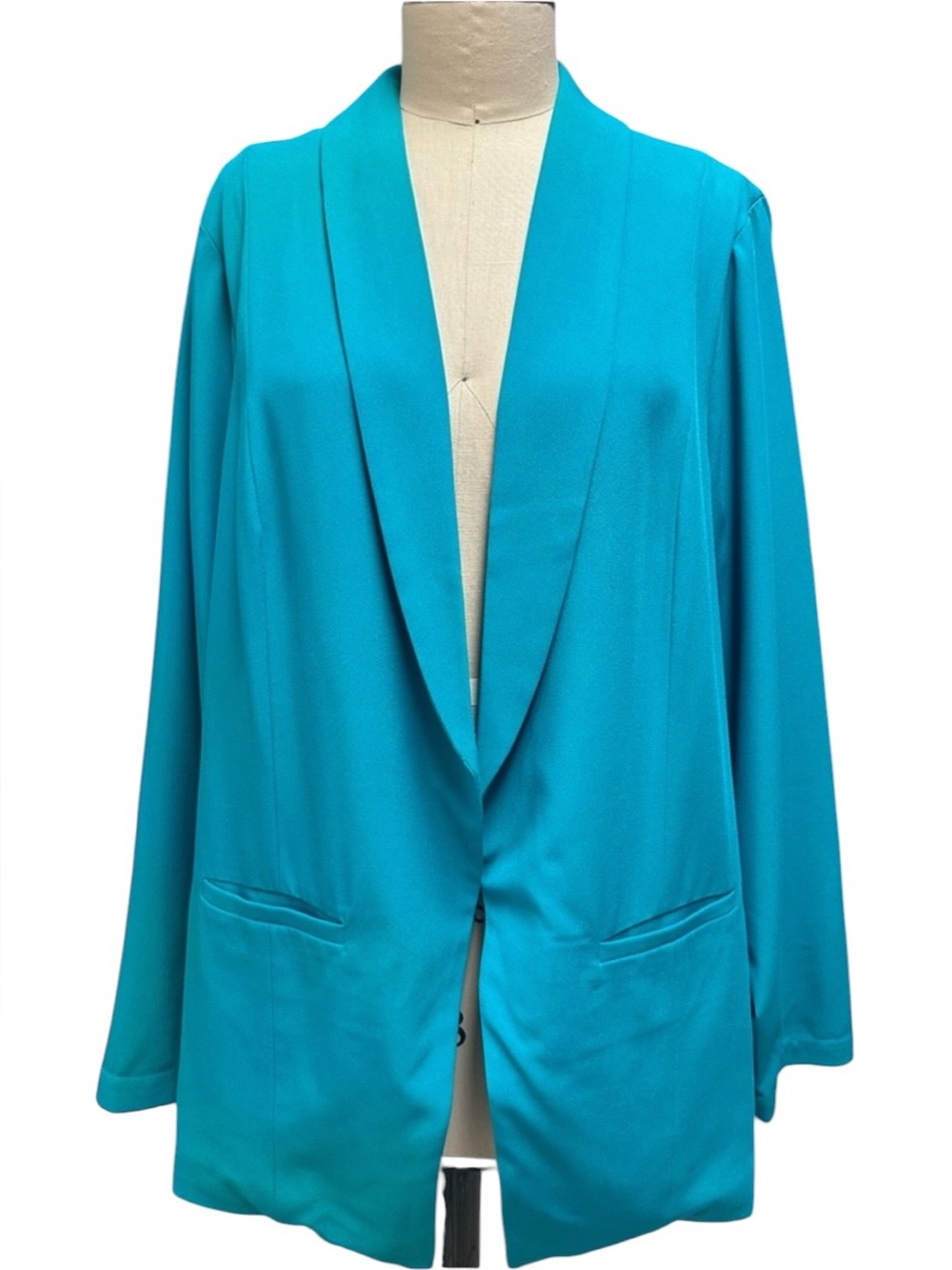 Torrid Classic Shawl Collar Blazer size 4XL Teal - Picture 3 of 5